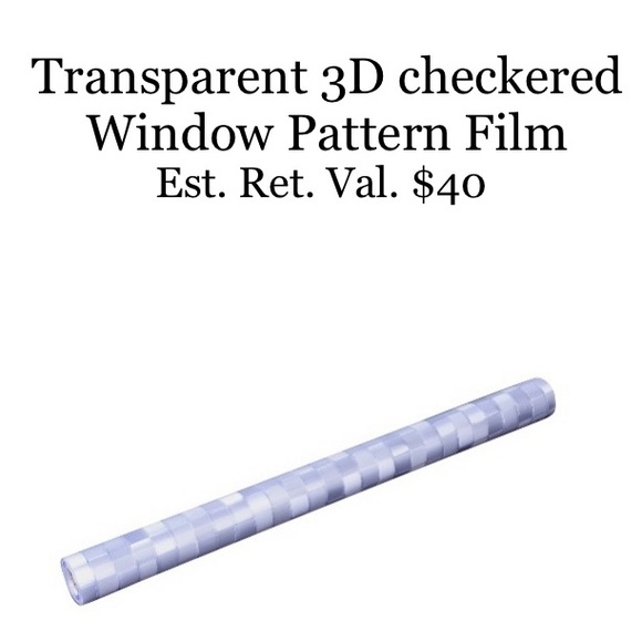 Transparent 3D checkered pattern Privacy Window Film NWT - Picture 2 of 10